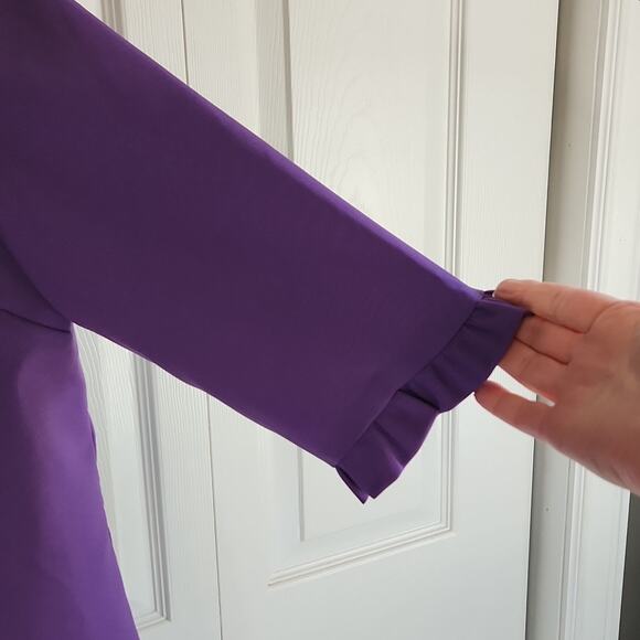 Vintage Anthony Richards Womens Purple Blazer Jacket Size LG Ruffle Button Front - Picture 4 of 9